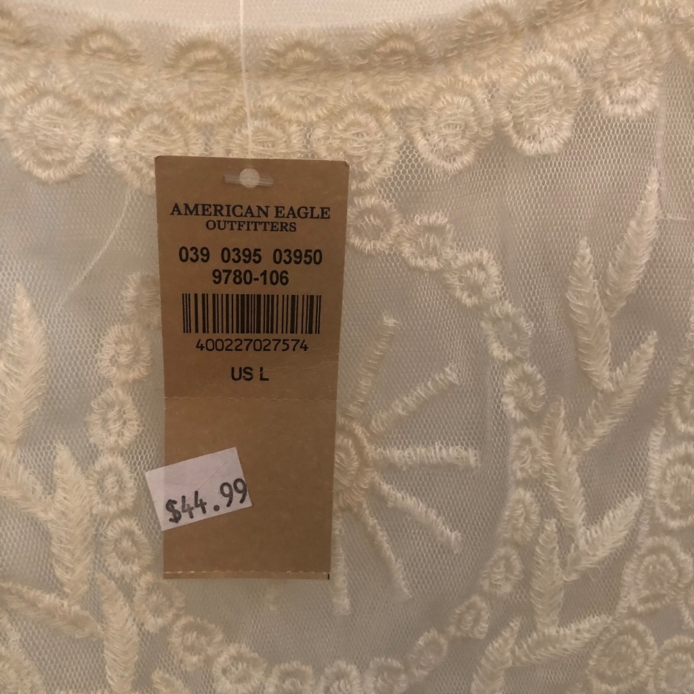 American Eagle Outfitters cream lace sheath overlay size L NWT - Picture 2 of 5